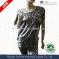 women`s leopard foil all over print,full print tee shirts